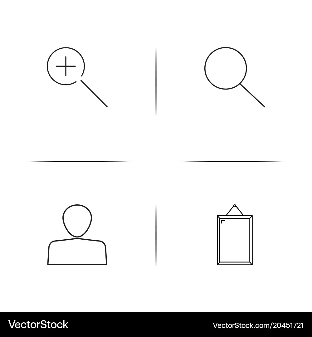 Office simple linear icon setsimple outline icons vector image