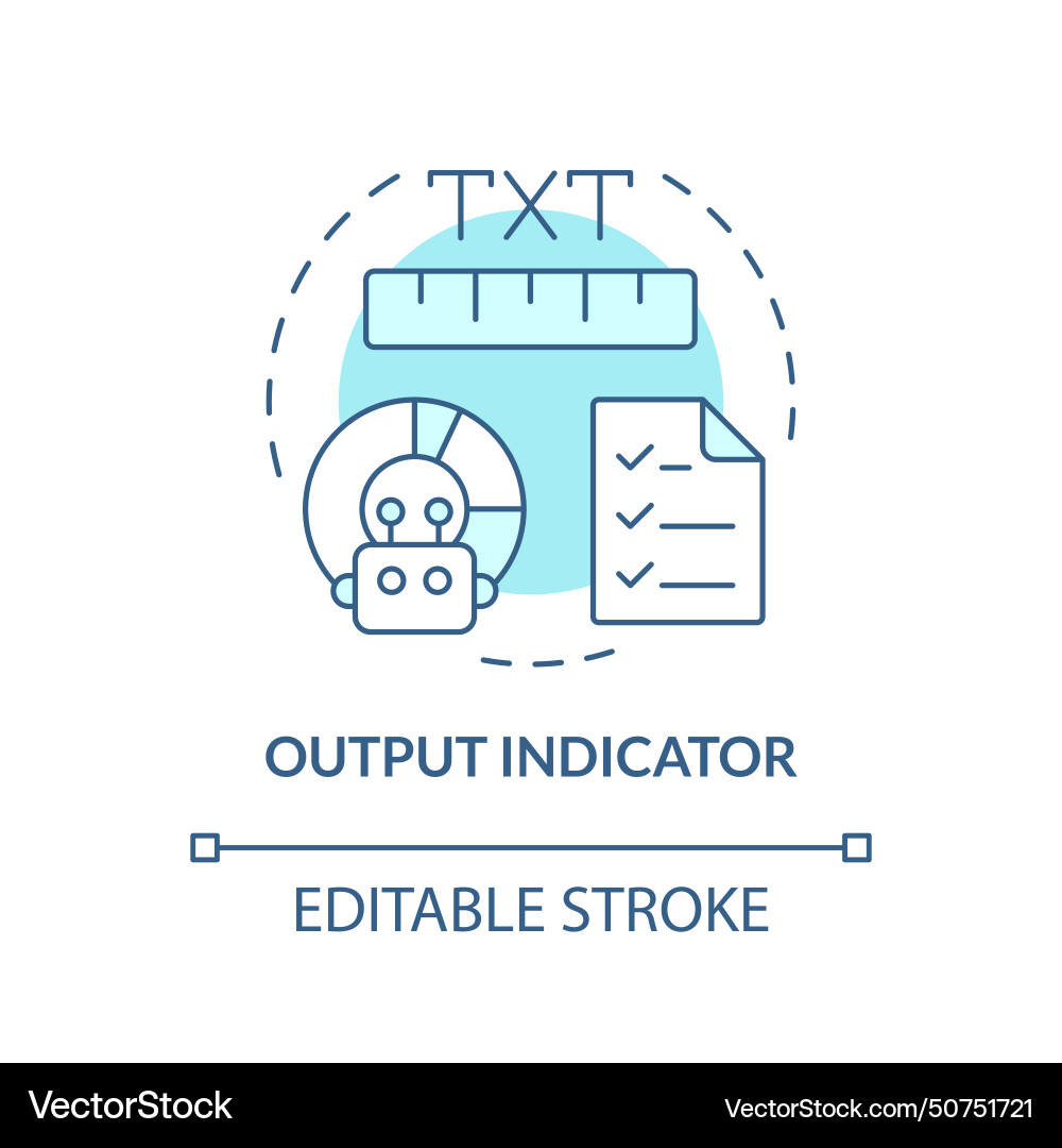 Output indicator soft blue concept icon Royalty Free Vector