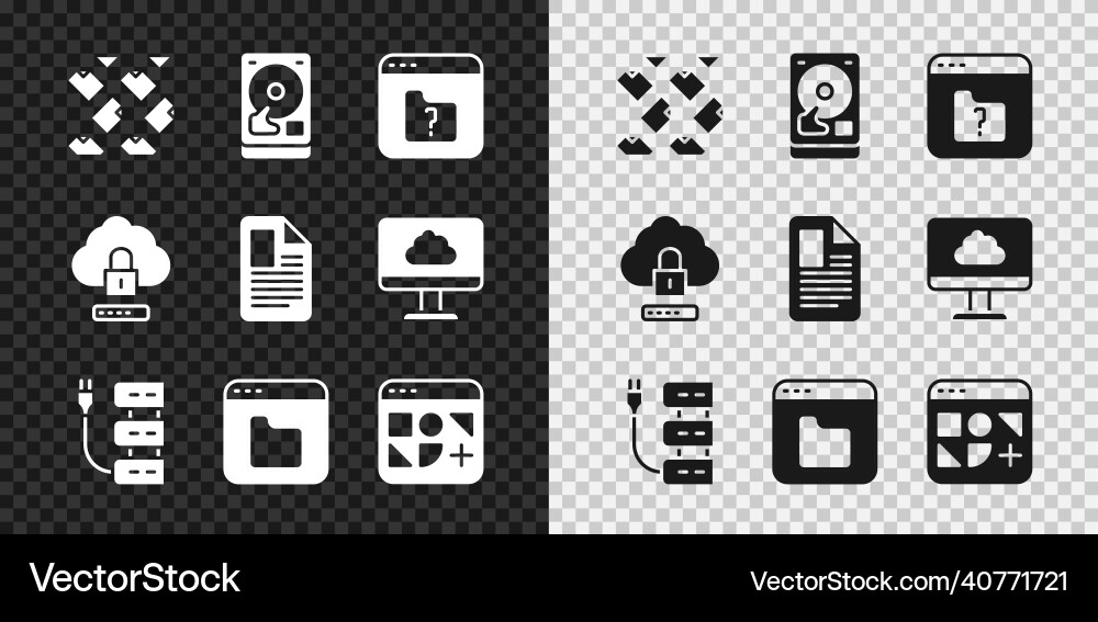 Set data stream hard disk drive hdd file missing Set data stream hard disk drive hdd file missing vector image