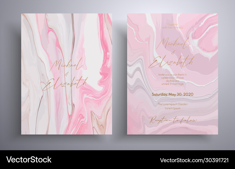 Wedding invitation with swirling paint Wedding invitation with swirling paint vector image