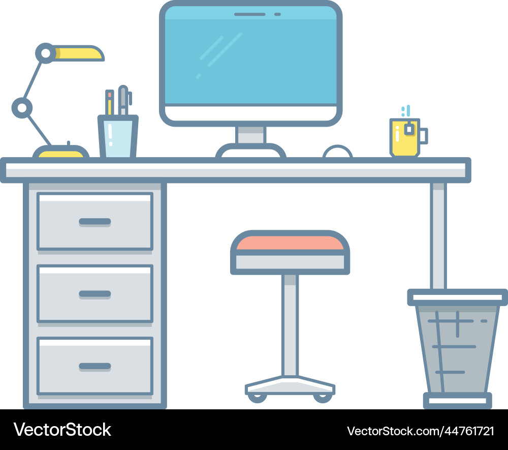 Workspace color icon desktop with computer Workspace color icon desktop with computer vector image