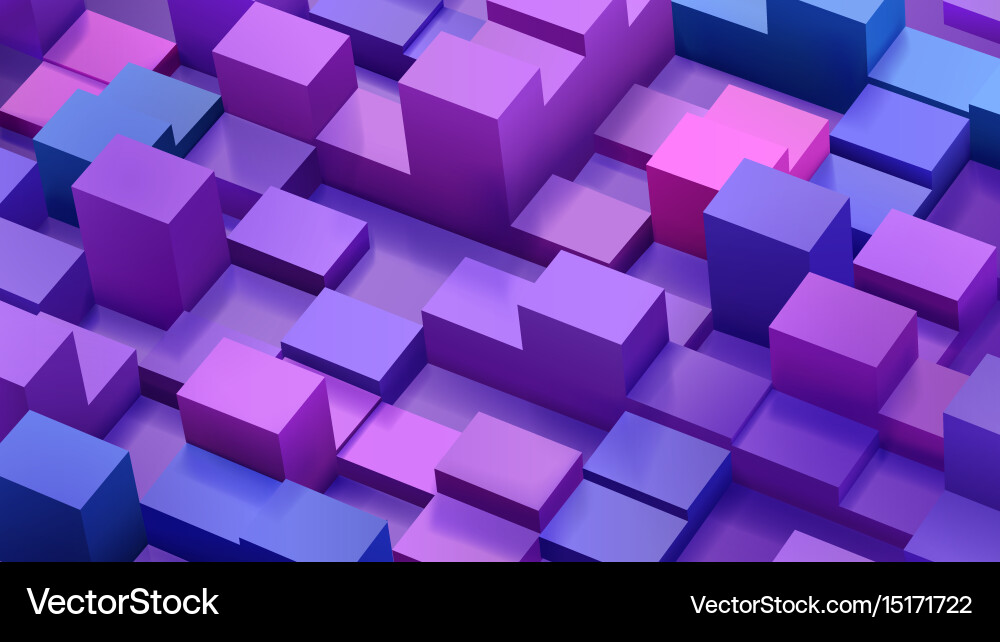 Abstract background of cubes and parallelepipeds vector image