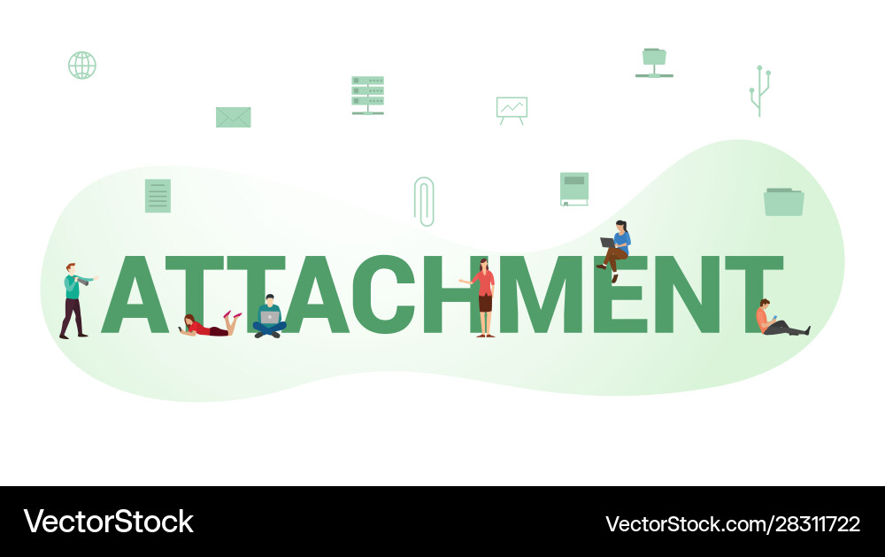 Attachment document data concept with big word Attachment document data concept with big word vector image