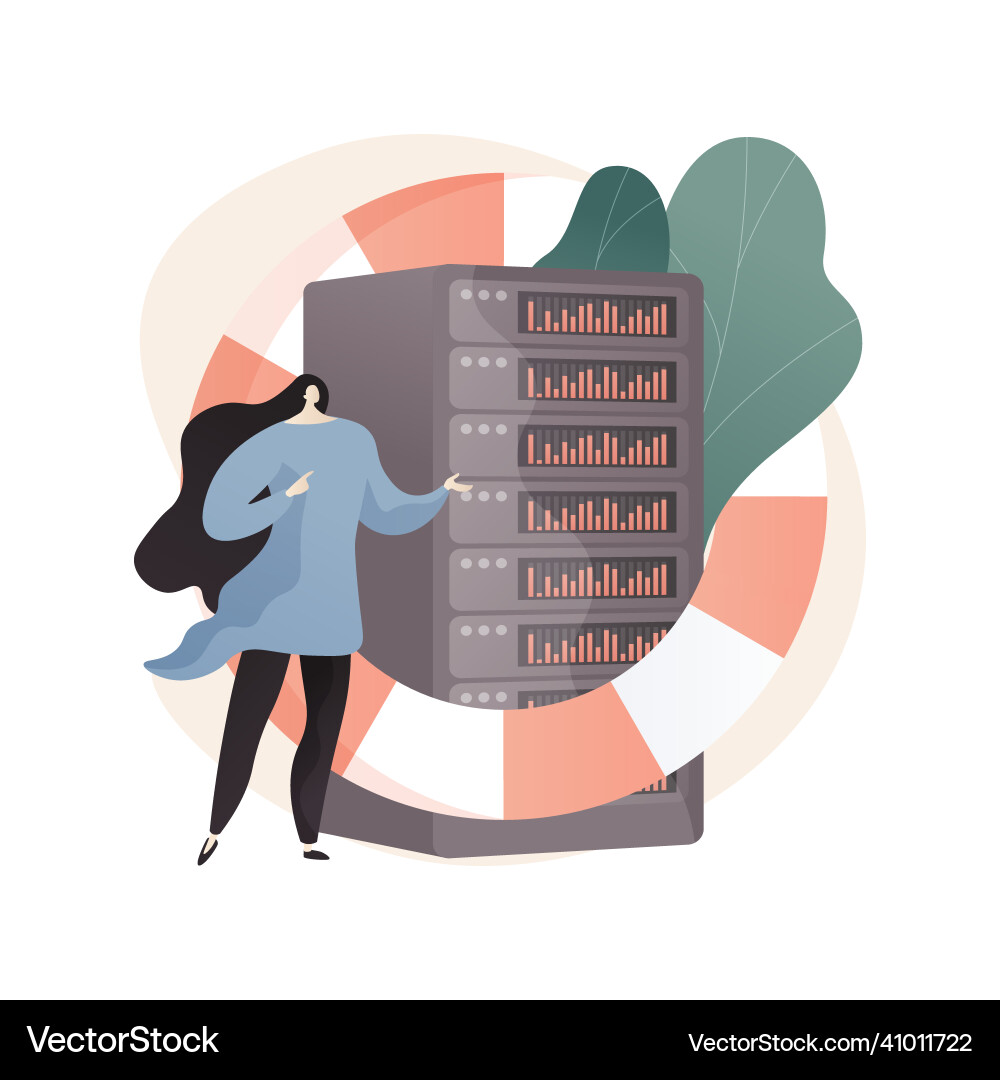 Backup server abstract concept Backup server abstract concept vector image