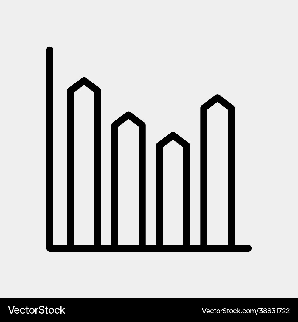 Bar chart icon in line style for any projects Bar chart icon in line style for any projects vector image