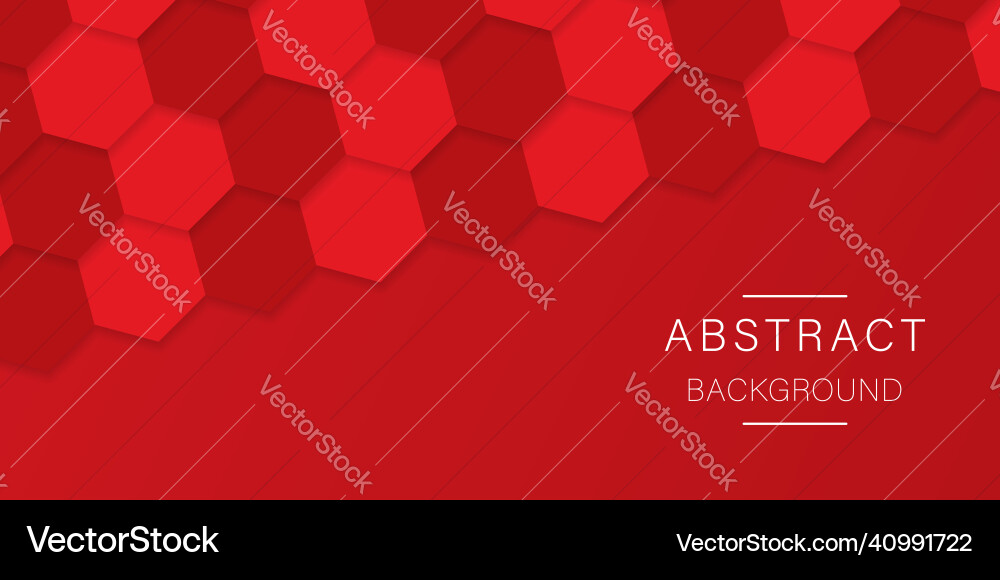 Bright red hexagon backdrop abstract technology Bright red hexagon backdrop abstract technology vector image