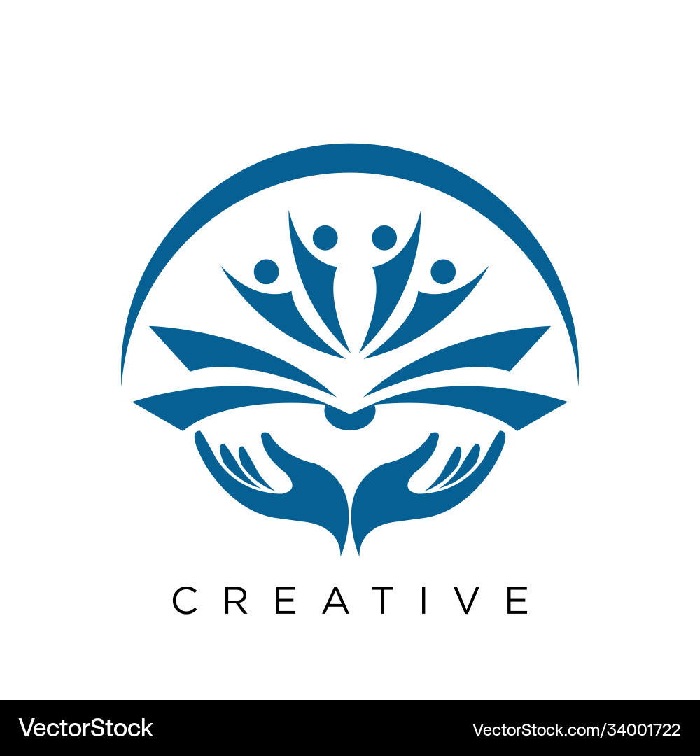 Buchbildung Logo Design Ikone Buchbildung Logo Design Ikone vektorbild