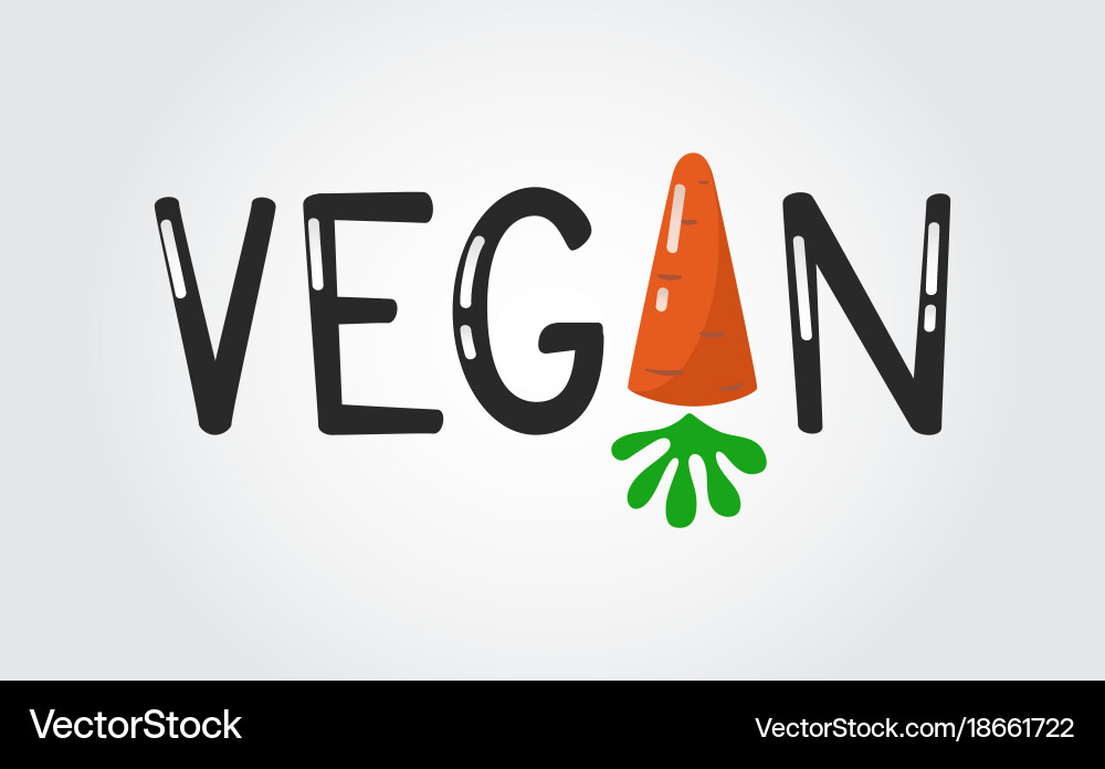 Carrot Vegan Logo Vector Image