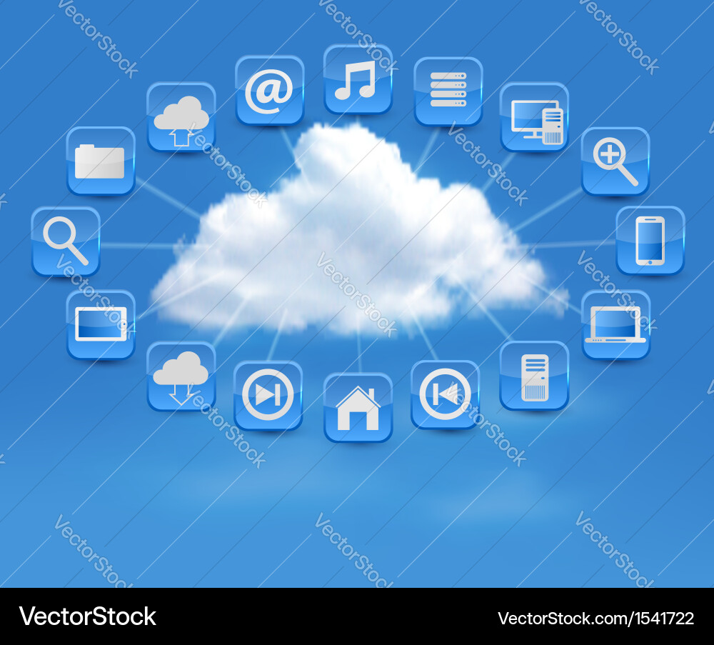 Cloud Computing Icons Background Vector Image