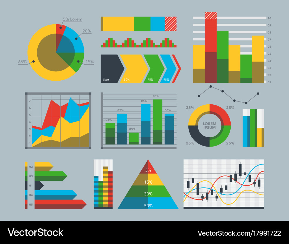 Design diagram chart elements vector image