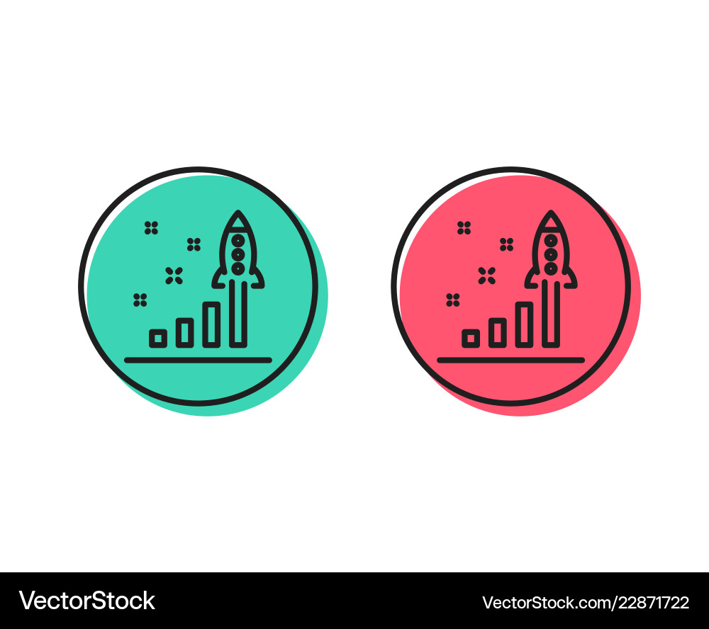Development plan line icon launch startup Development plan line icon launch startup vector image