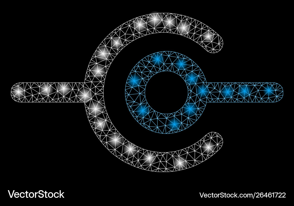 Flare mesh wire frame connection with flash vector image