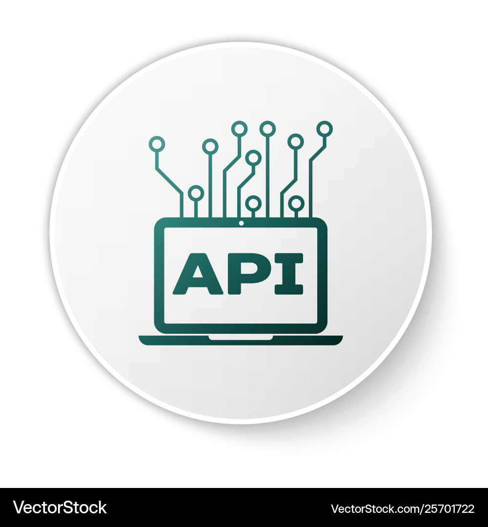 Green computer api interface icon isolated Green computer api interface icon isolated vector image