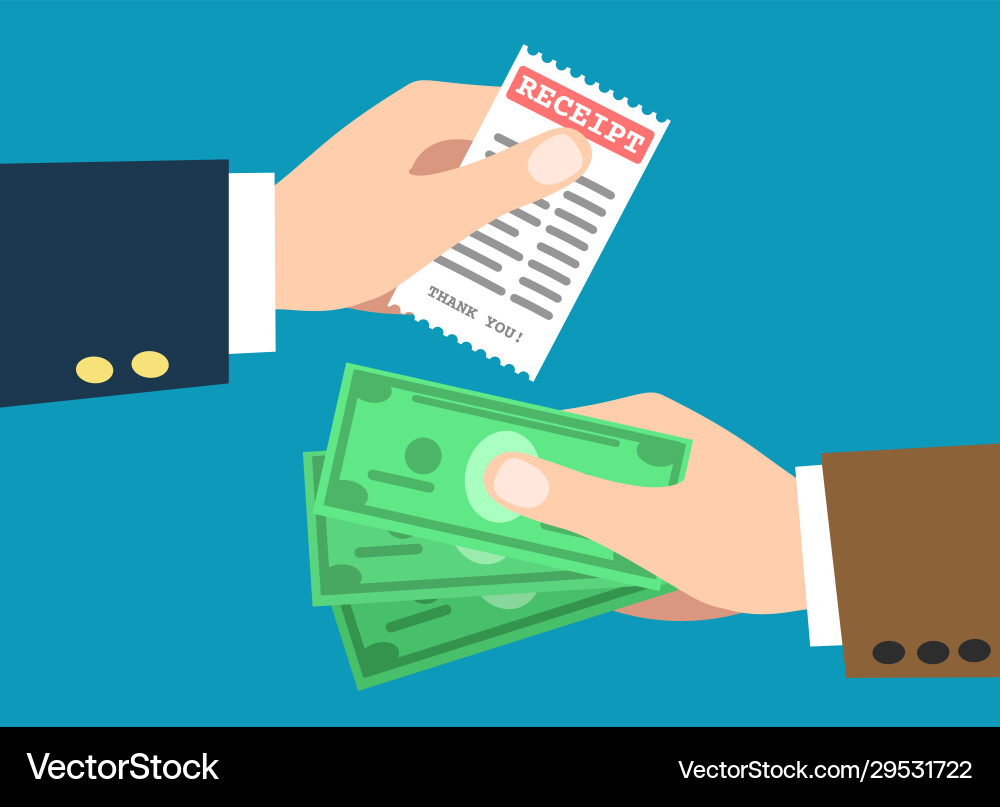 Hand taking payment vector image