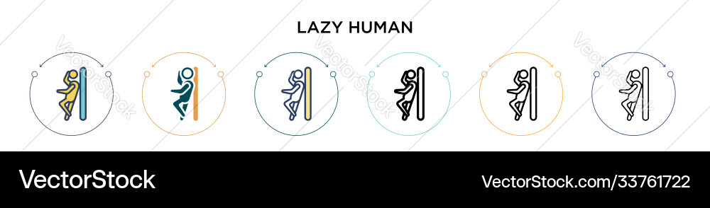 Lazy human icon in filled thin line outline Lazy human icon in filled thin line outline vector image