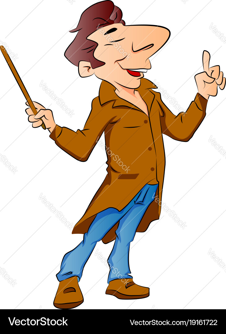 Lecturer with stick Vector Image