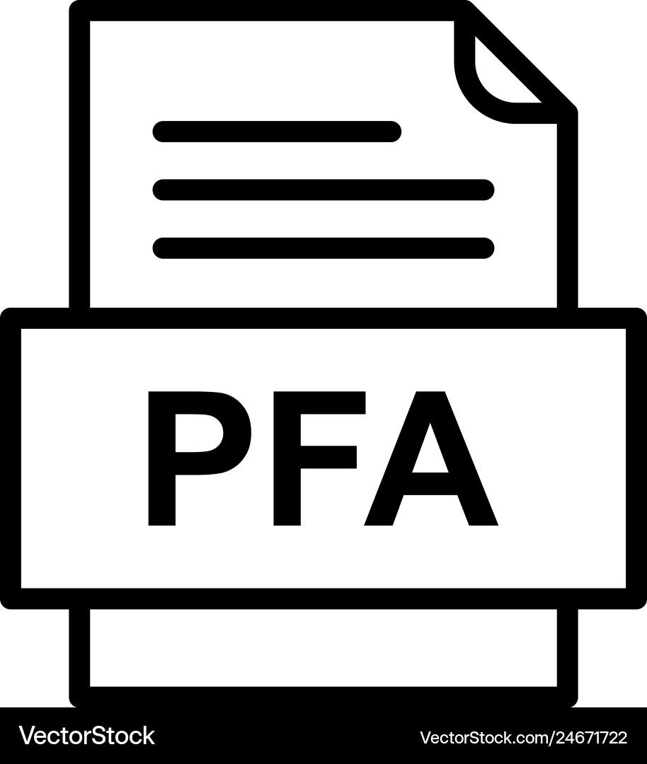 Pfa file document icon vector image