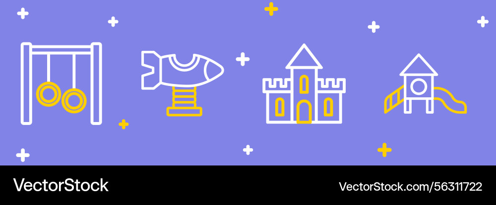 Playground Slide and Swing Set Vector Image