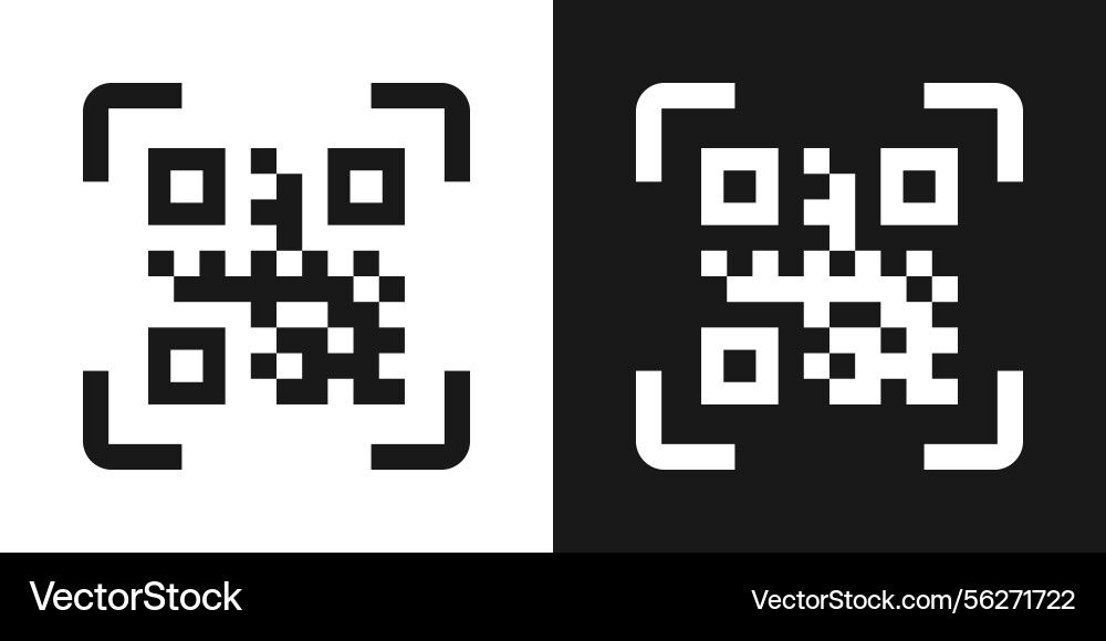 Qr code set black color Qr code set black color vector image