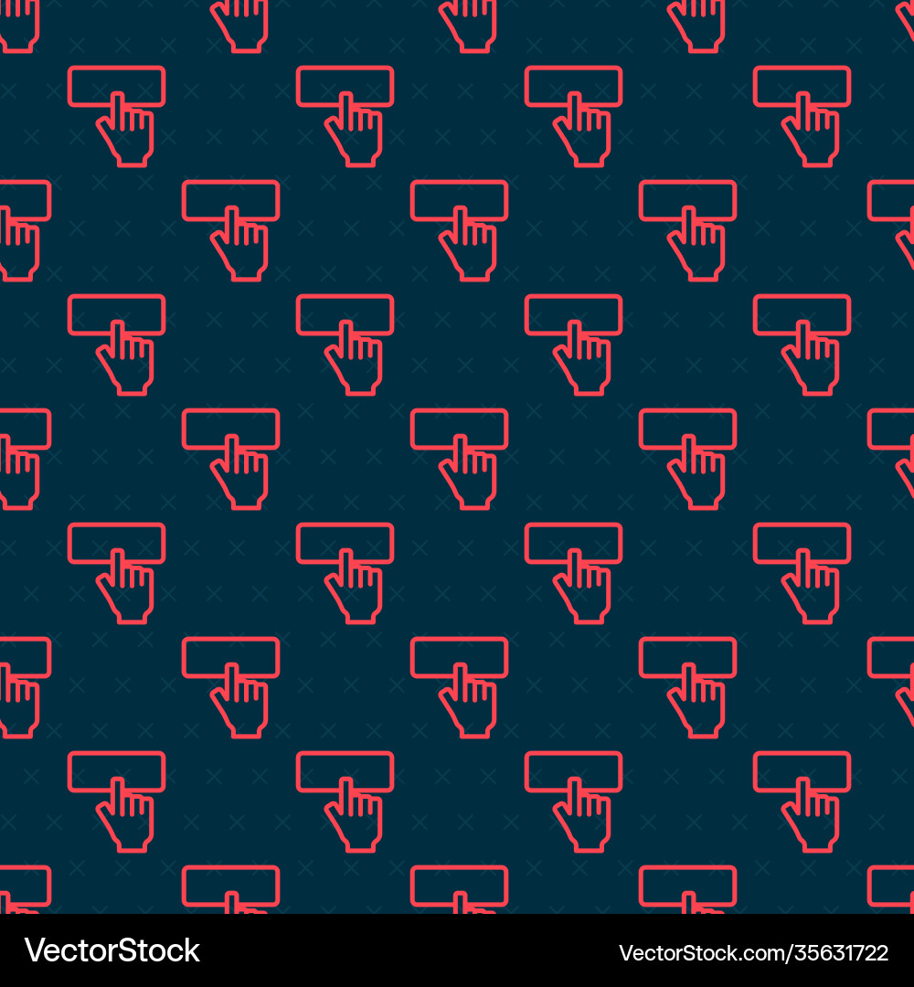 Red line computer keyboard icon isolated seamless Red line computer keyboard icon isolated seamless vector image