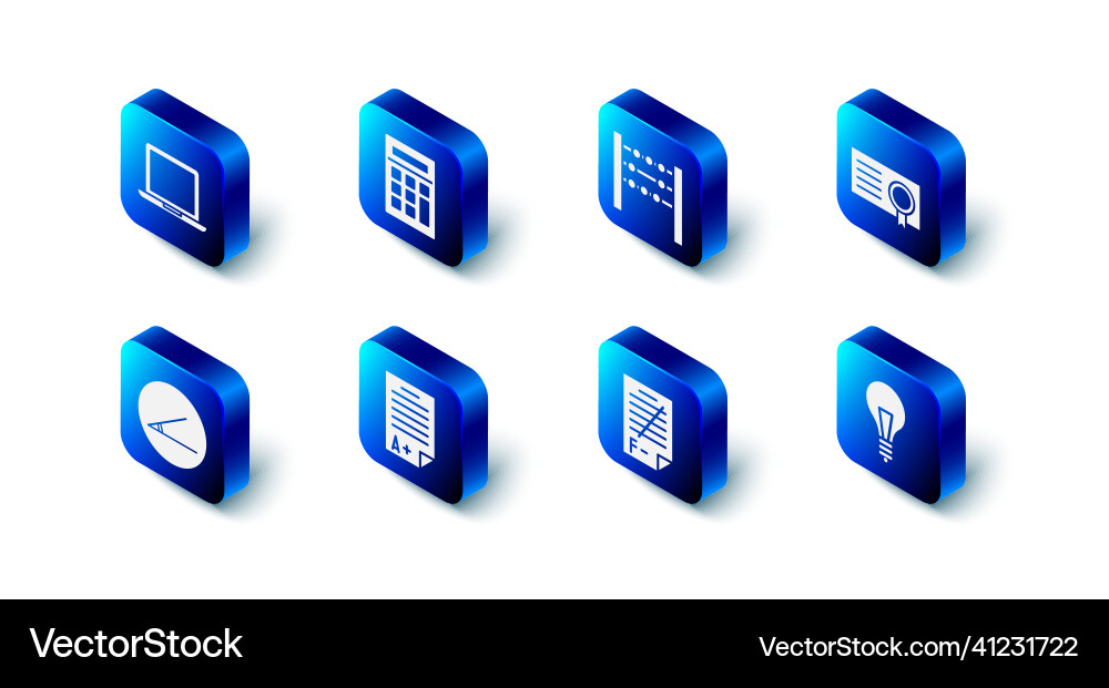 Set calculator abacus certificate template Set calculator abacus certificate template vector image