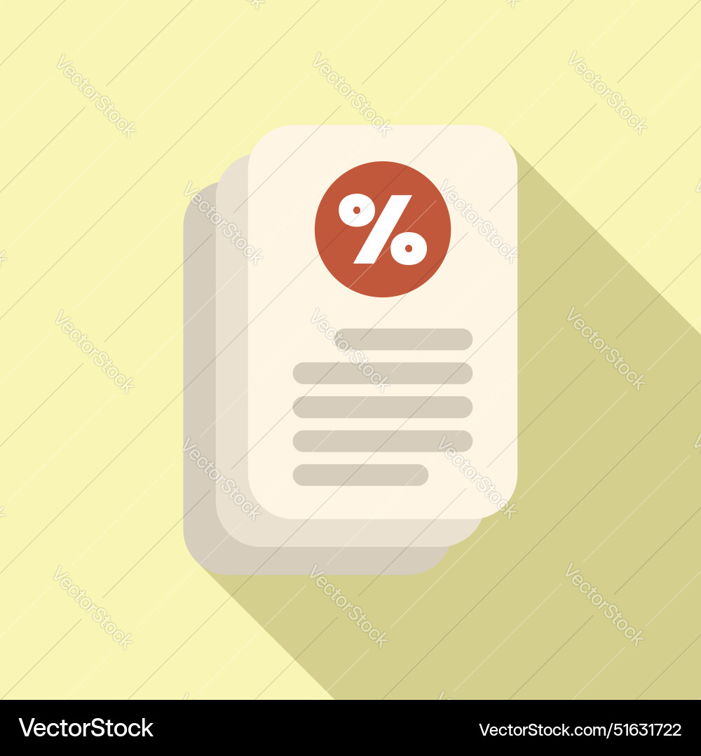 Stack of documents for calculating interest rate vector image