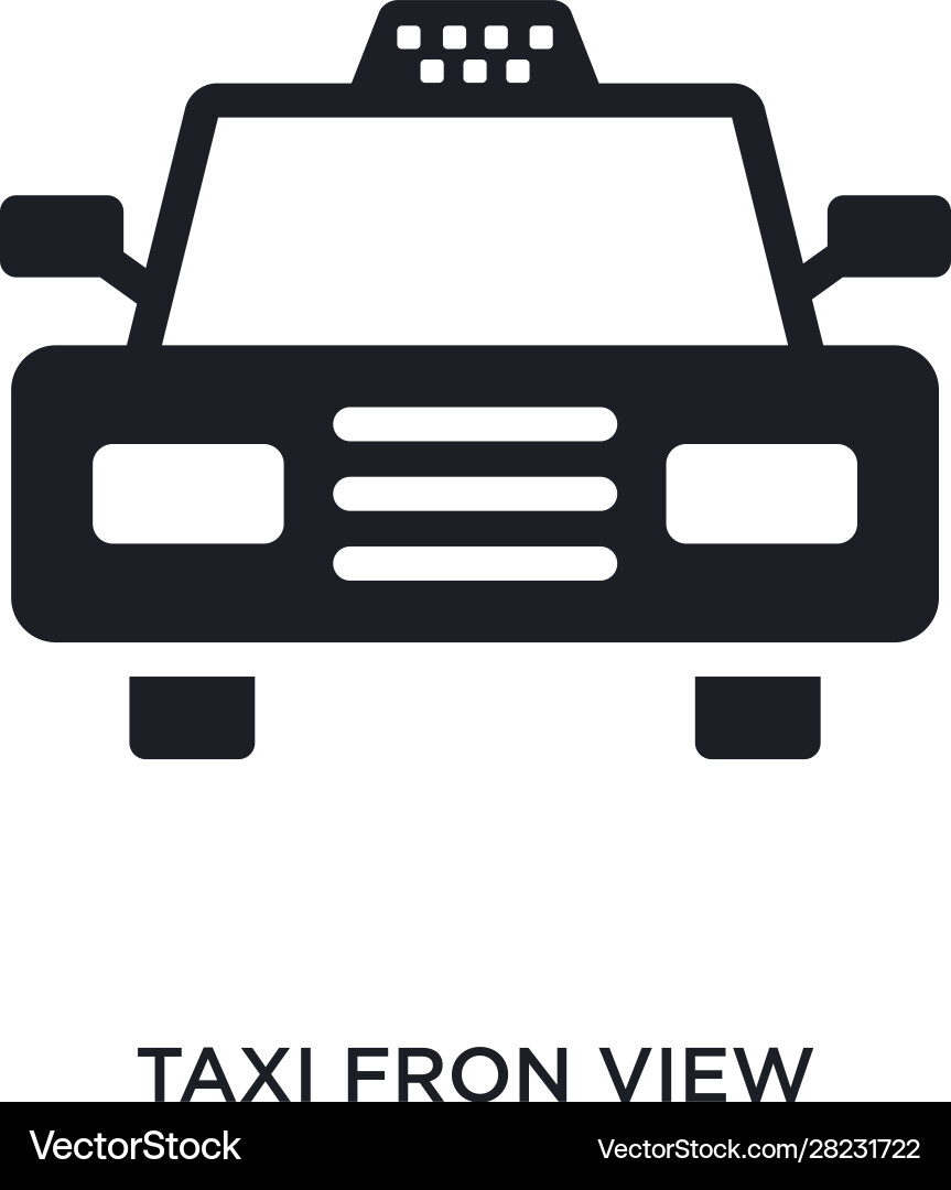 Taxi fron view isolated icon simple element from Vector Image