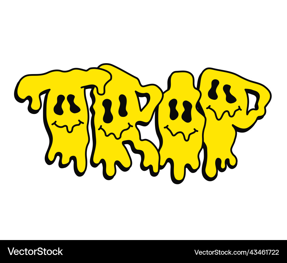 Trip Angebotmelt Emoji Gesichtsdruck für T-Shirt Trip Angebotmelt Emoji Gesichtsdruck für T-Shirt vektorbild