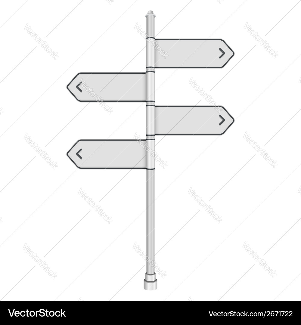 White Traffic Sign on Plain Background vector image