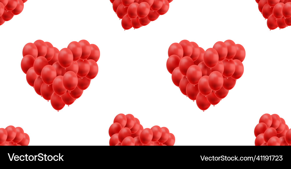 Balloons seamless pattern valentines Balloons seamless pattern valentines vector image