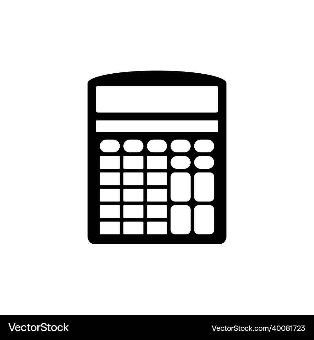 Calculator icon with square and oval buttons Vector Image