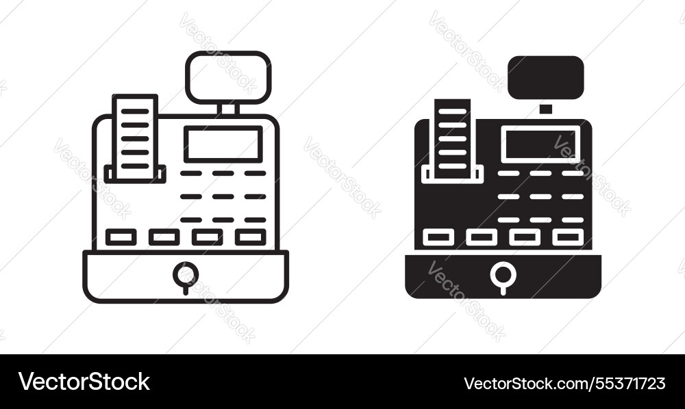 Cash register icon set in thin line for web Cash register icon set in thin line for web Vector Image