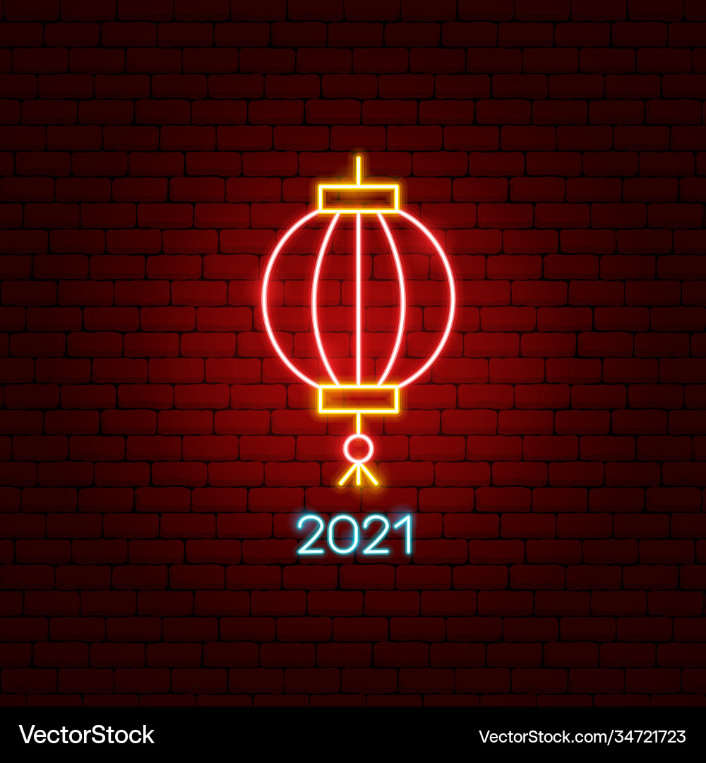 China 2021 neon label China 2021 neon label vector image