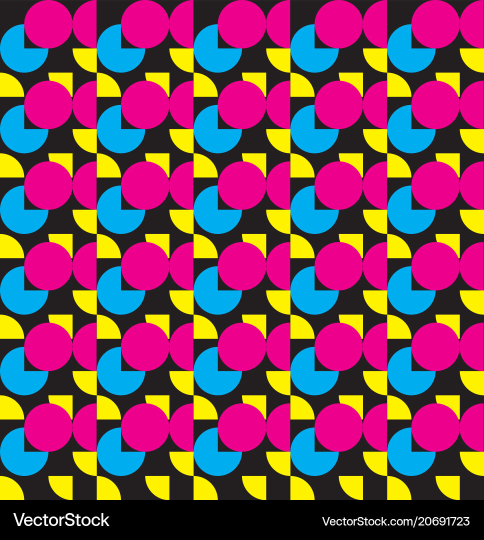 Circle square seamless pattern vector image