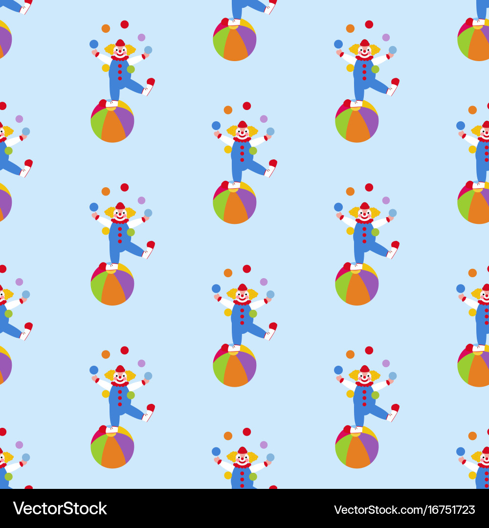 Clown in circus pattern Vector Image