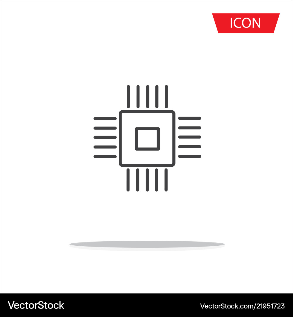 Cpu icon central processing unit Vector Image