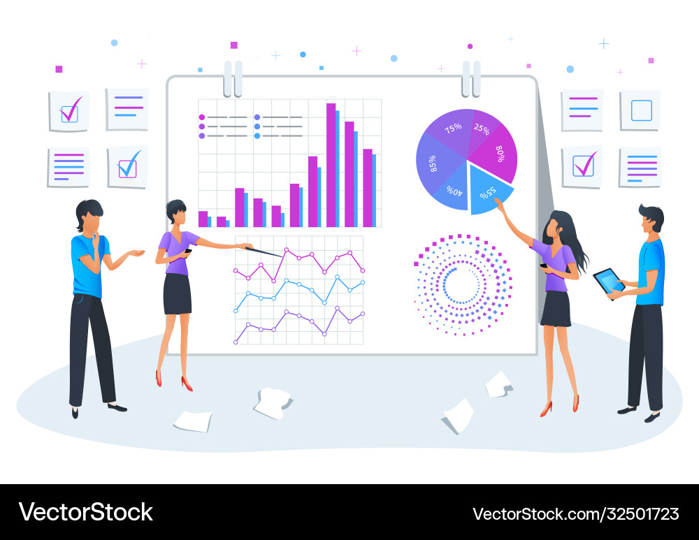 Data Analysis and Visualization Team vector image