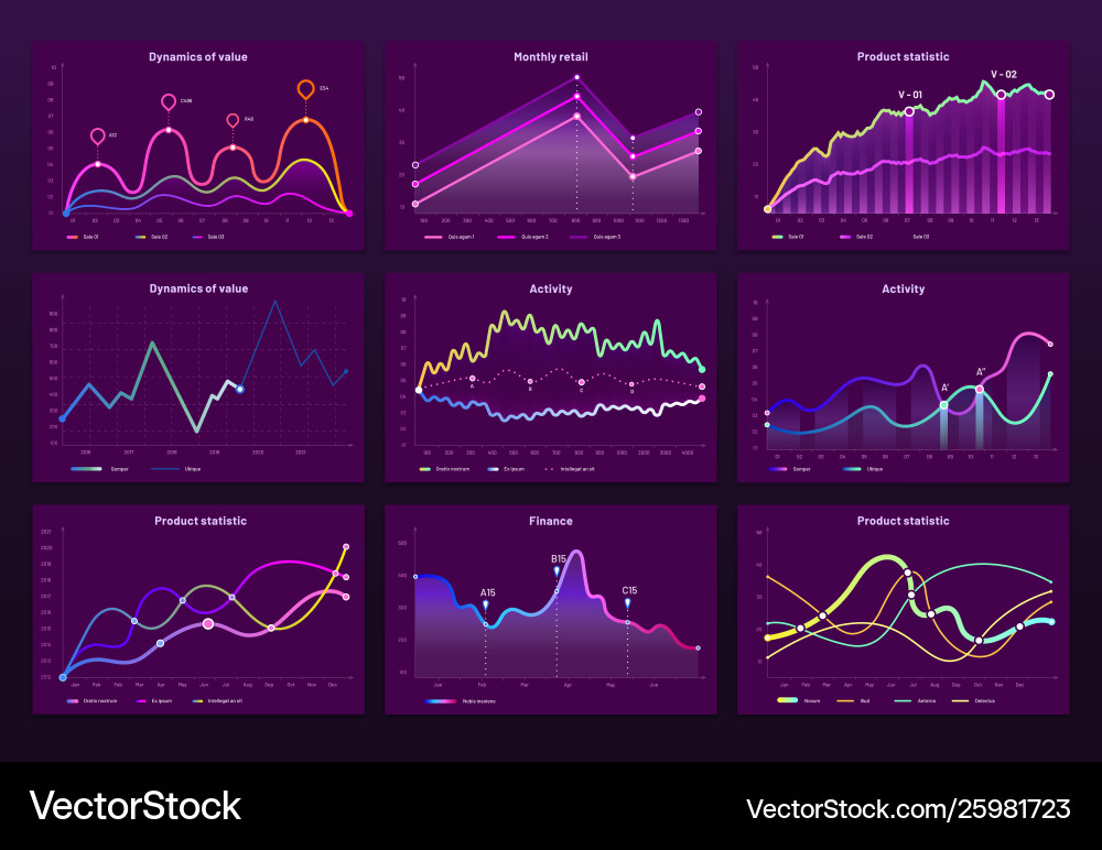 Data Charts & Statistics - Abstract vector image