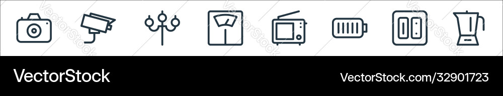 Electronics line icons linear set quality Electronics line icons linear set quality Vector Image