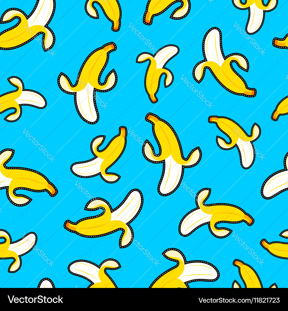 Fruit background with cute cartoon banana Vector Image
