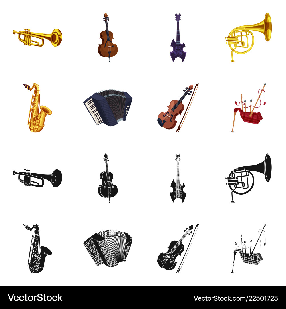 Isolated object of music and tune sign set Isolated object of music and tune sign set vector image