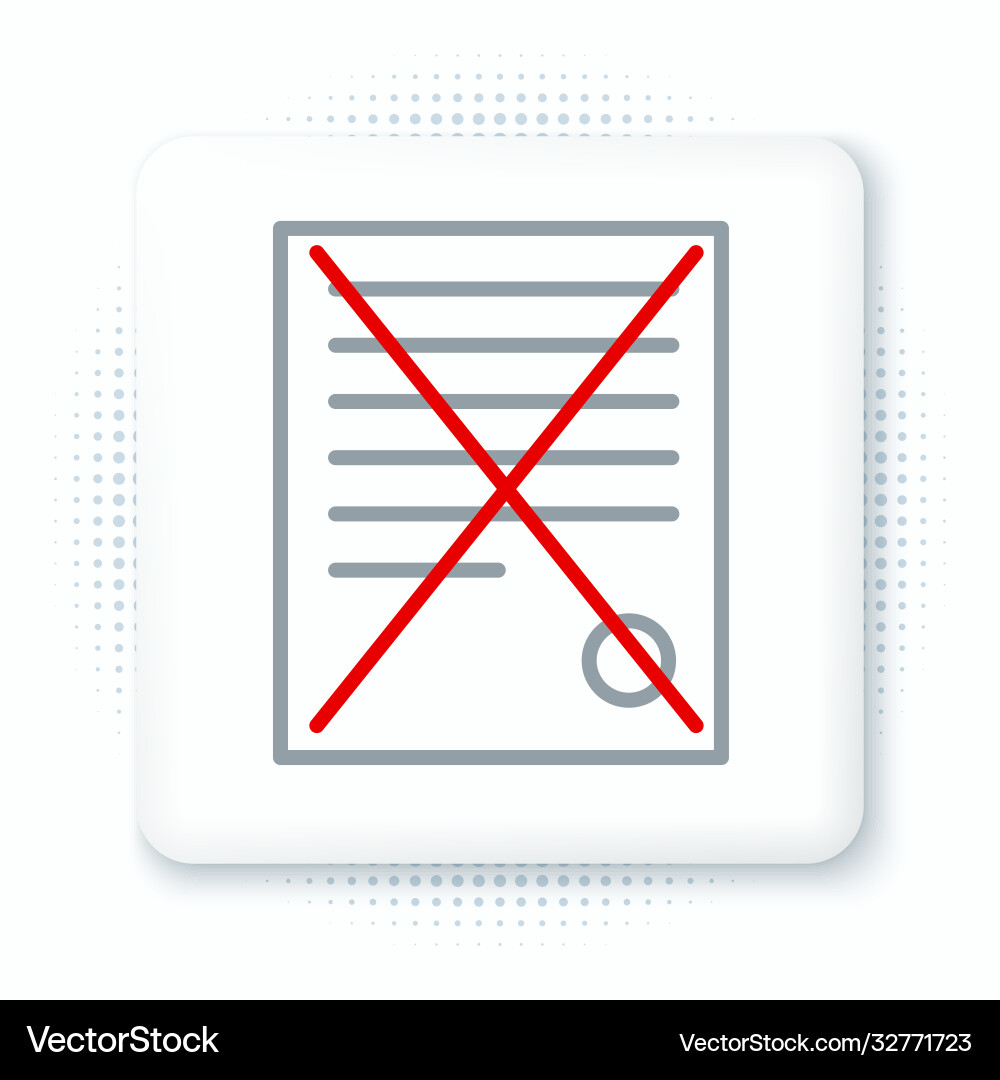 Line delete file document icon isolated on white Line delete file document icon isolated on white Vector Image