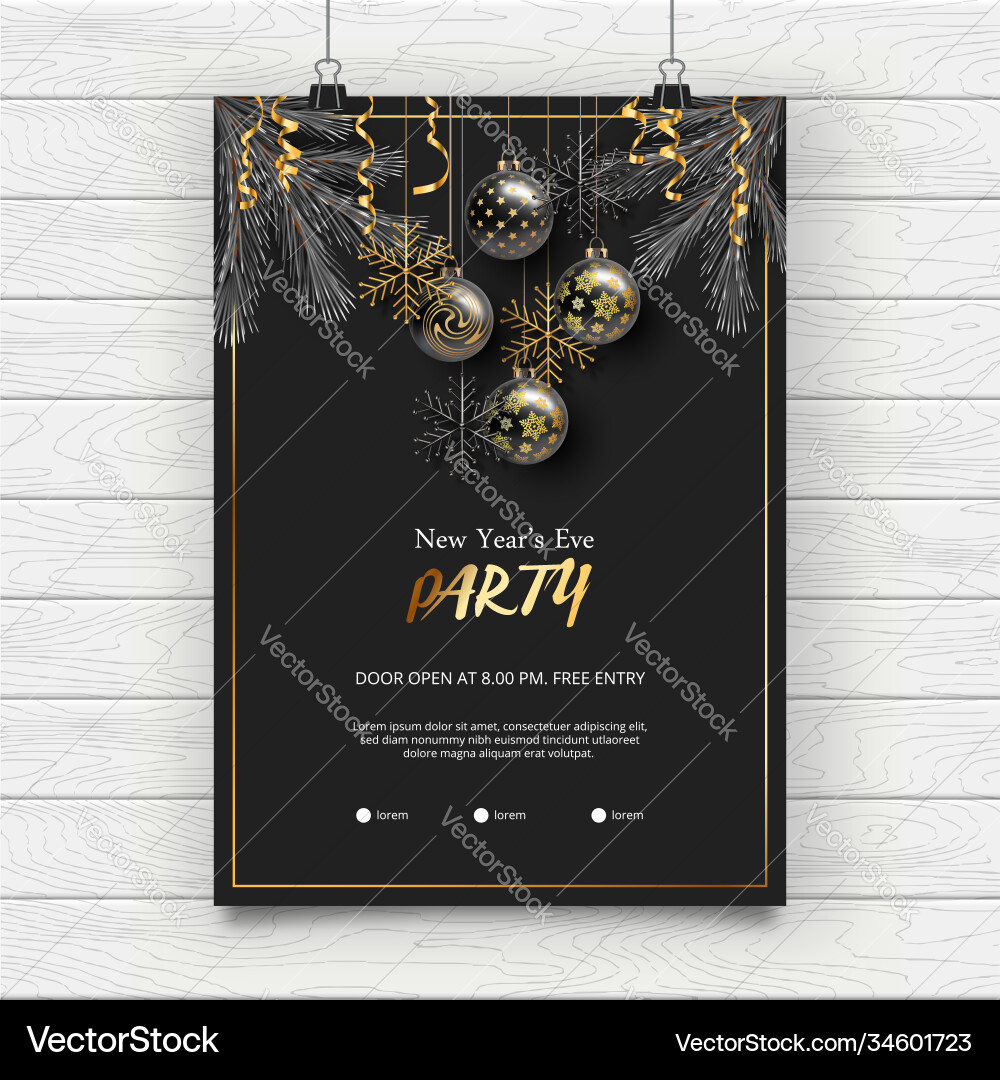 Merry christmas and happy new year realistic Vector Image