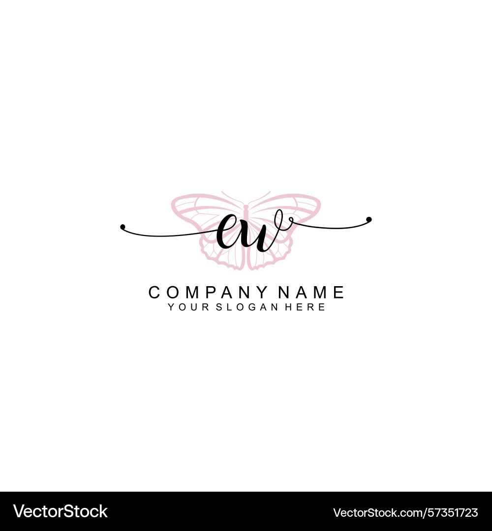 Minimalist handwritten ew initial logos with soft Vector Image