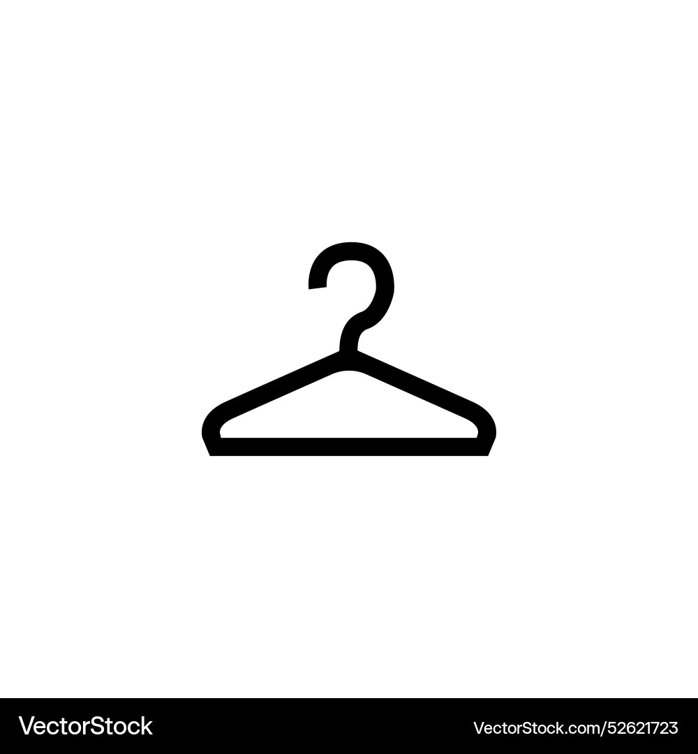 Minimalistische schwarze Hanger-Symbol für Mode Minimalistische schwarze Hanger-Symbol für Mode vektorbild