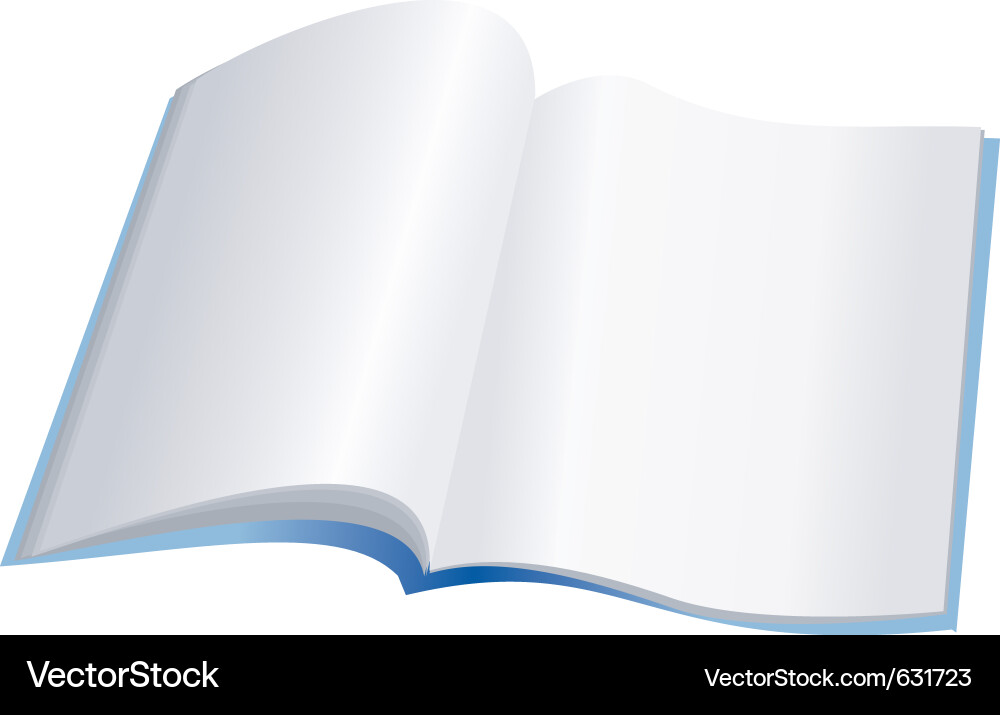 Open Notebook with Blank Pages vector image
