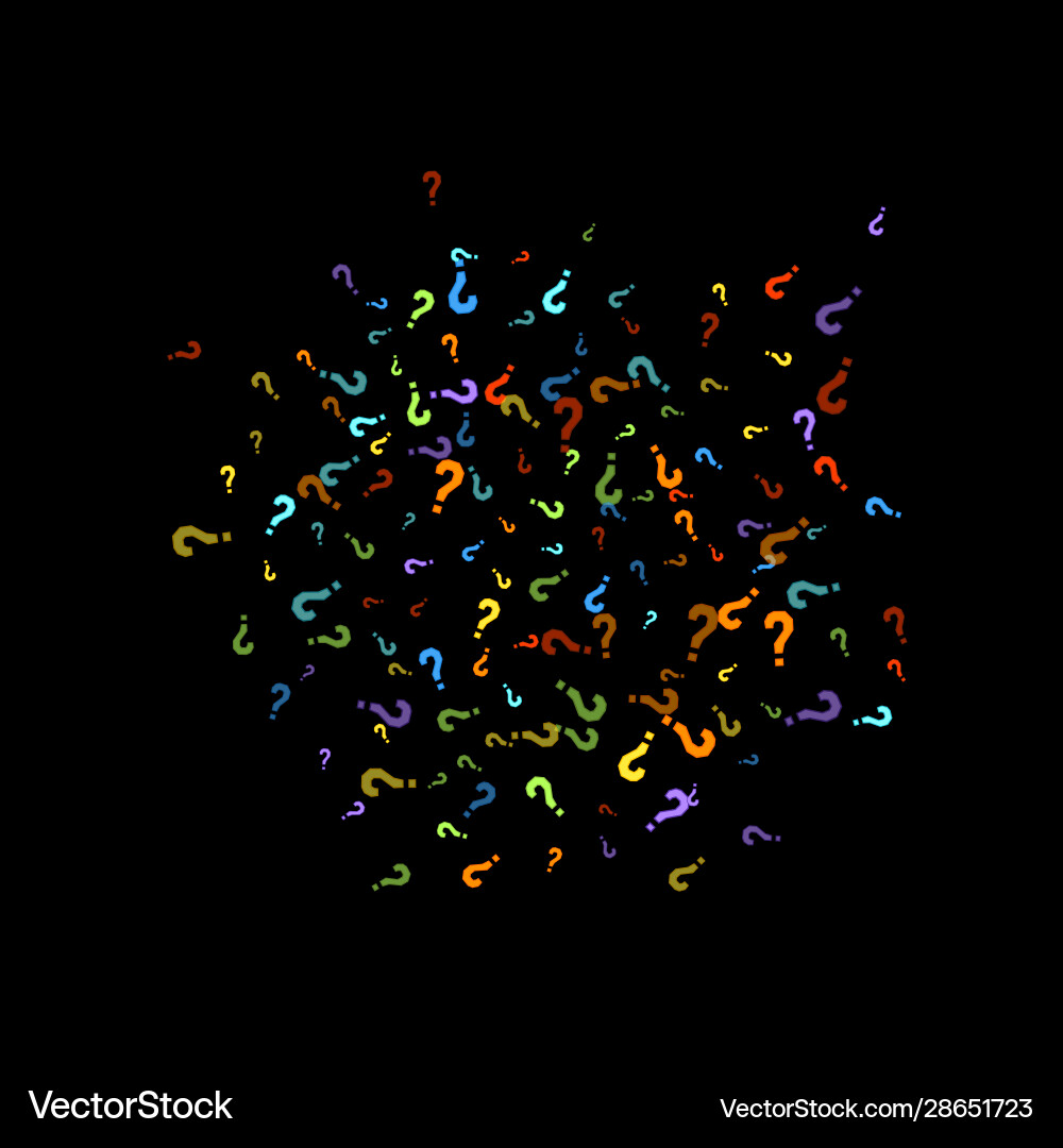Question marks quiz doubt poll query public Vector Image