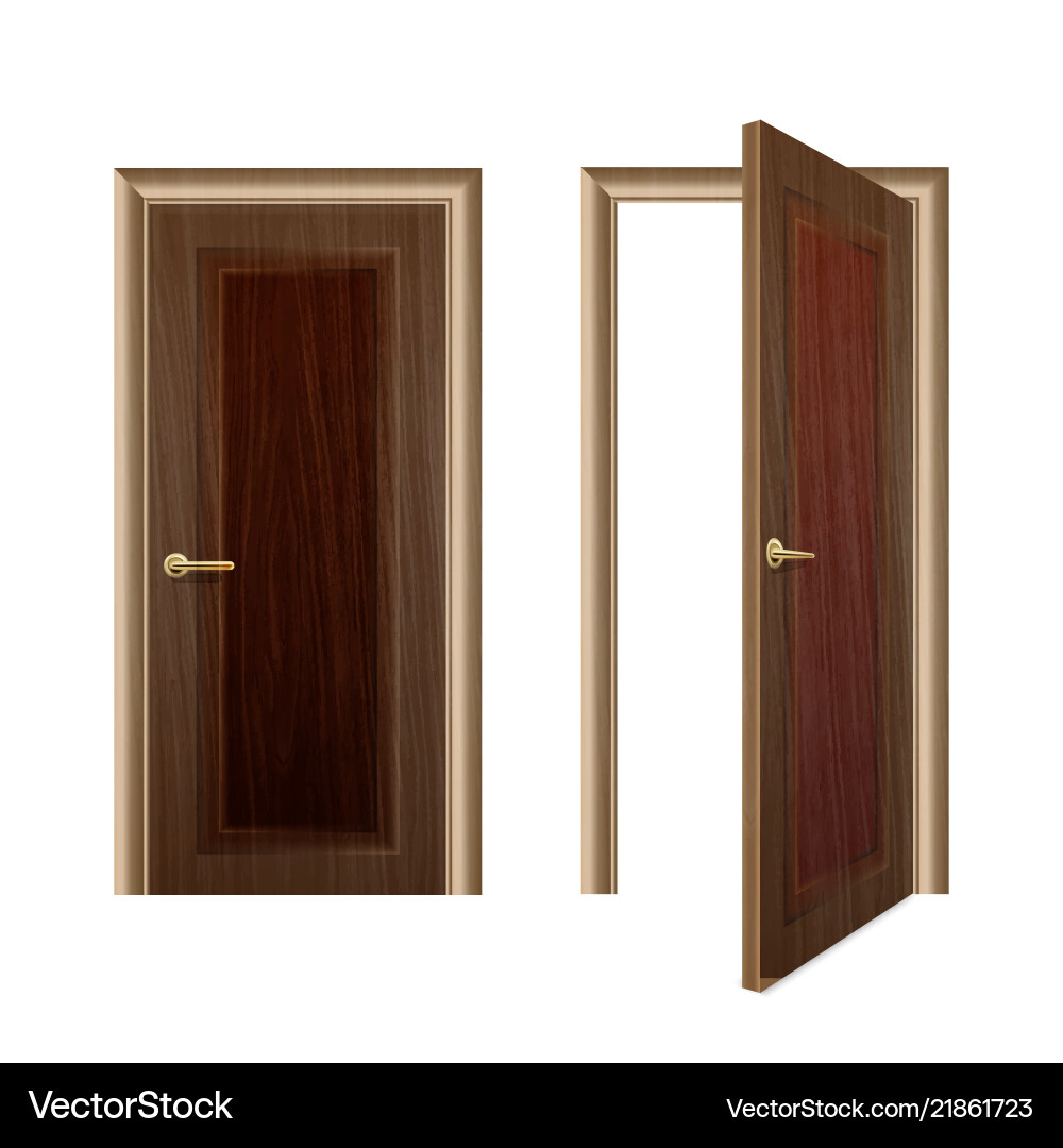 Realistic different opened and closed brown Vector Image