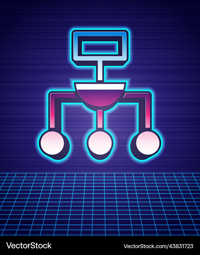 Retro style algorithm icon isolated futuristic Retro style algorithm icon isolated futuristic vector image