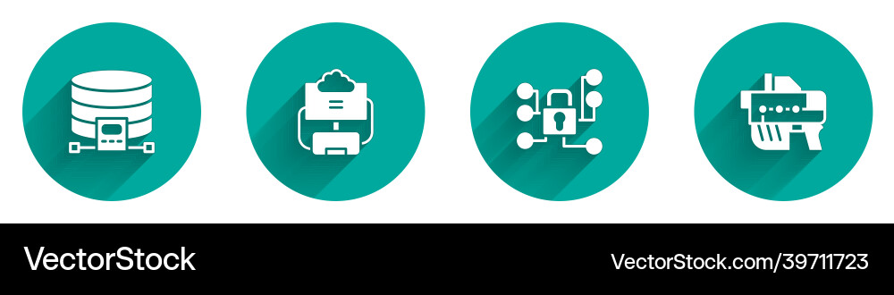 Set cloud database cyber security and futuristic Set cloud database cyber security and futuristic vector image